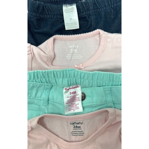 Baby Girls - 1 Top with Ruffle, 1 Bodysuit, 1 Leggings, 1‎ Jeans - Size 24 M, 2T - Picture 6 of 7